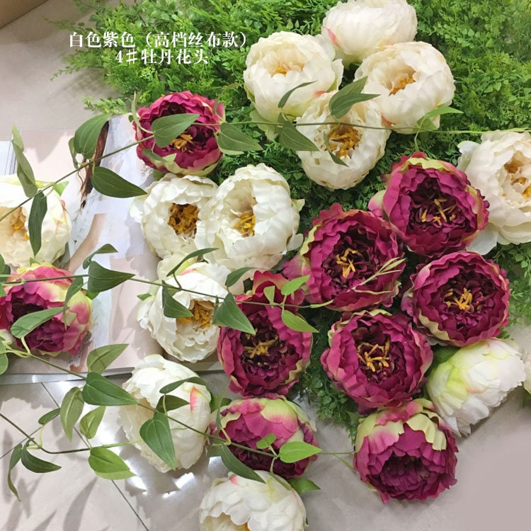 30Heads Diam.12cm Artifical Simulation Silk Peony Camellia Flower Heads DIY Background Layout  Wedding Event Decoration Floral