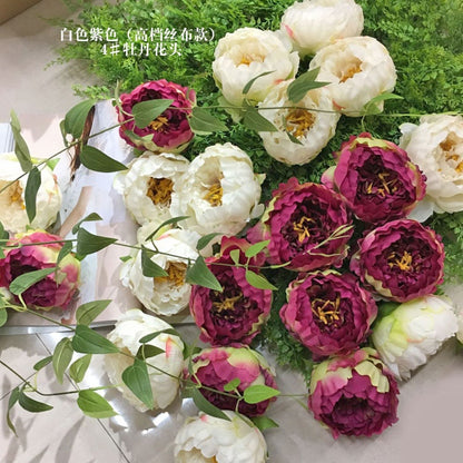 30Heads Diam.12cm Artifical Simulation Silk Peony Camellia Flower Heads DIY Background Layout  Wedding Event Decoration Floral