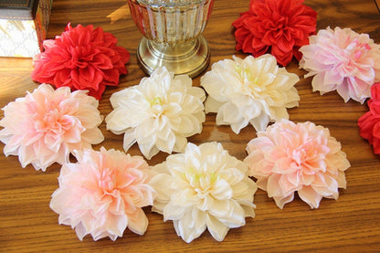 30 Heads Wedding Flowers 15cm/5.91&quot; Artificial Simulation Dahlia Flower Head DIY Wedding Event Backdrops Decoration Accessories Floral