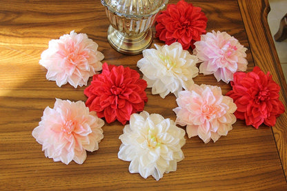 30 Heads Wedding Flowers 15cm/5.91&quot; Artificial Simulation Dahlia Flower Head DIY Wedding Event Backdrops Decoration Accessories Floral