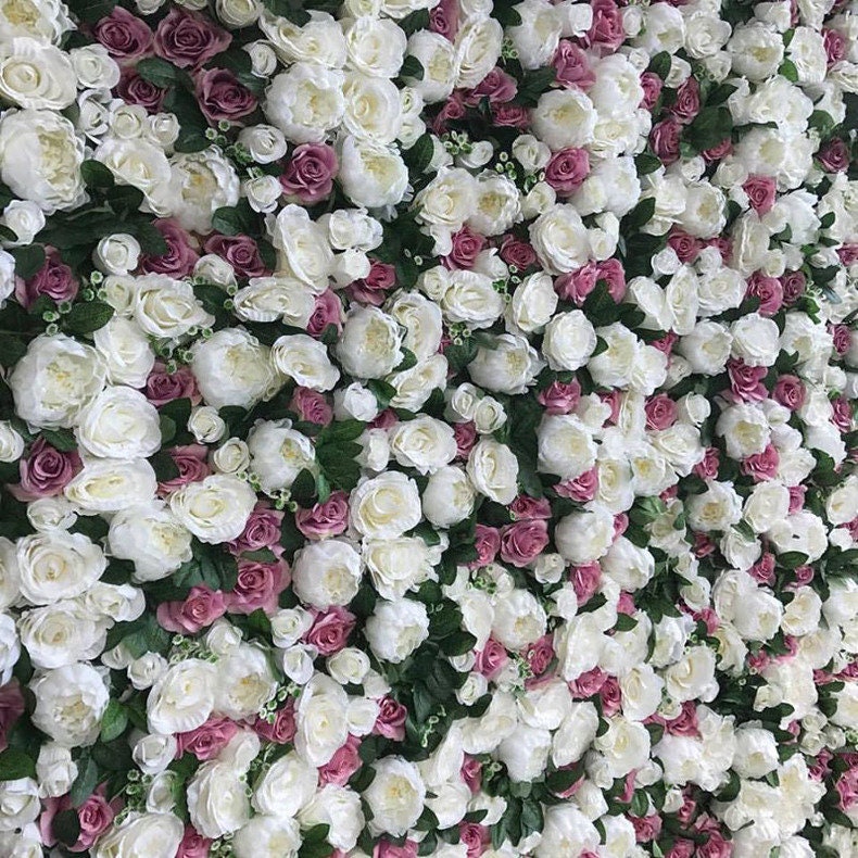 Floral Wall Panel for Wedding Arrangement Fake Flower Wall Backdrop Bridal Shower Event Salon Party Photography Panel 15.75X23.62inch