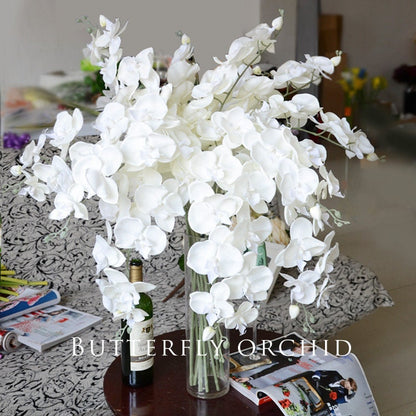 10 Stems Ivory Wedding Decoration Artificial Simulation Silk Orchids Butterfly Phalaenopsis For Party Center Table Flower