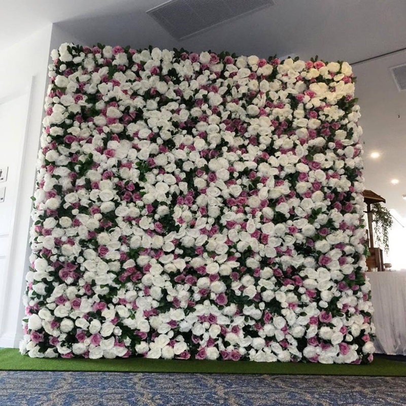 Floral Wall Panel for Wedding Arrangement Fake Flower Wall Backdrop Bridal Shower Event Salon Party Photography Panel 15.75X23.62inch