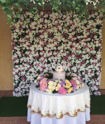 Floral Wall Panel for Wedding Arrangement Fake Flower Wall Backdrop Bridal Shower Event Salon Party Photography Panel 15.75X23.62inch