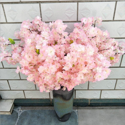 5 Stems Artificial Simulation Silk Cherry Blossom Wedding Party Home Decoration Fake Sakura Flowers  Lenght 1 m/39.37&quot;