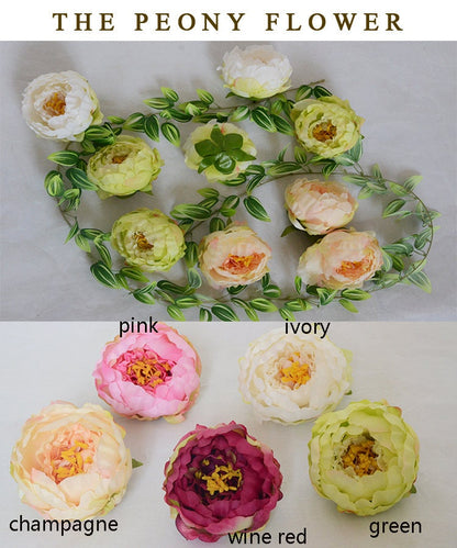 30Heads Diam.12cm Artifical Simulation Silk Peony Camellia Flower Heads DIY Background Layout  Wedding Event Decoration Floral