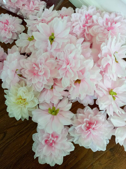 30 Heads Wedding Flowers 15cm/5.91&quot; Artificial Simulation Dahlia Flower Head DIY Wedding Event Backdrops Decoration Accessories Floral