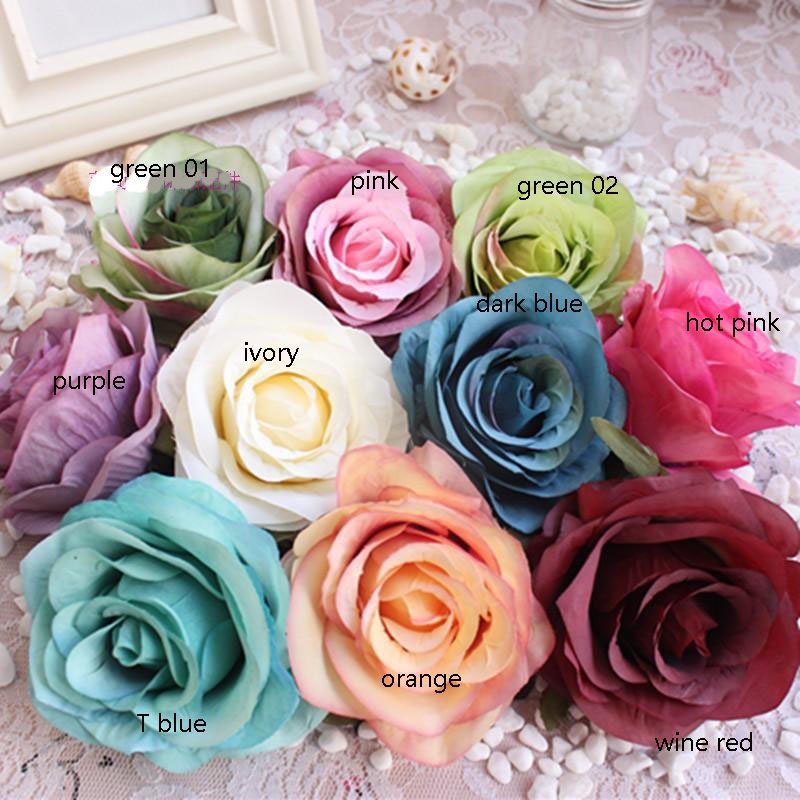 30 Heads Artificial Simulation Silk Rose Diam.8cm DIY Wedding Event Decor Arrangement Floral Heads