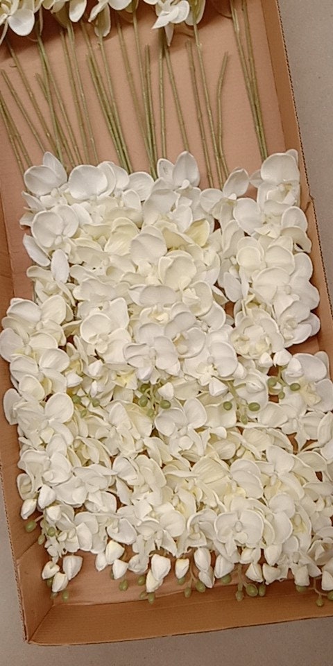 10 Stems Ivory Wedding Decoration Artificial Simulation Silk Orchids Butterfly Phalaenopsis For Party Center Table Flower