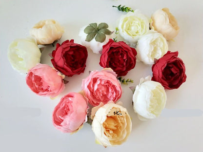 30 Heads Wedding Flowers Diam.10cm Artificial Simulation Silk Camellia Bud DIY Wedding  Bridal Shower Baby Shower Backdrop Floral Head