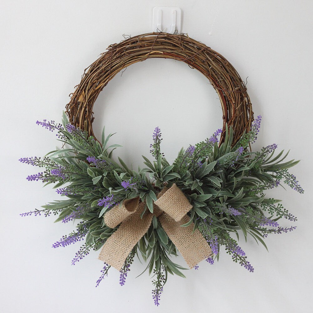 Artifical Lavender Home Wall Decoration Wreaths, Christmas Wreaths,Year Round Wreath,Front Door Wreath,Door Hangers Simulation Lavender