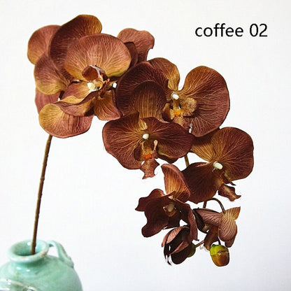 2 Stems Luxury Silk Flower Silk Butterfly Orchid Stem 37&quot; Tall For Wedding Table Centerpieces Butterfly Orchid Phalaenopsis