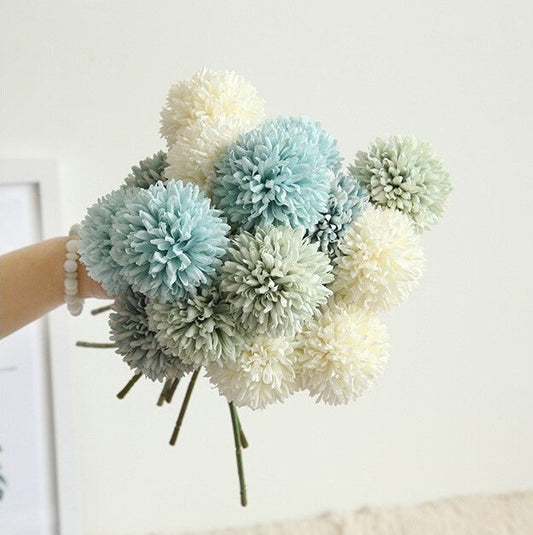 12 Stems Artifical Simulation Dandelion Allium giganteum Rege Hydrangea Pompon Wedding Flowers For Table Centerpieces Ceremony Reception