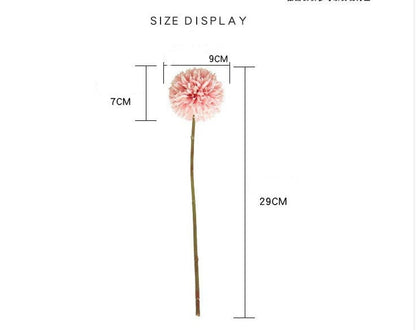 12 Stiele künstliche Simulation Löwenzahn Allium giganteum Rege Hortensie Pompon Hochzeitsblumen für Tischdekoration Zeremonie Empfang