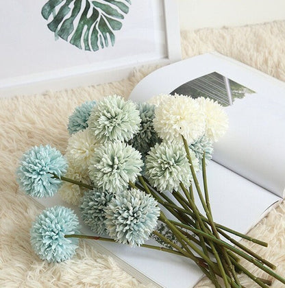 12 Stems Artifical Simulation Dandelion Allium giganteum Rege Hydrangea Pompon Wedding Flowers For Table Centerpieces Ceremony Reception