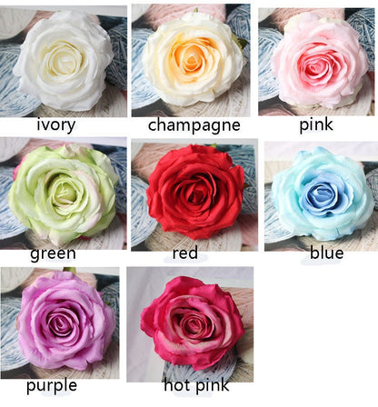 30Heads Artificial Simulation Silk Rose Camellia Flower Heads Diameter 10-13cm Wedding Decoration Flower Head DIY Background