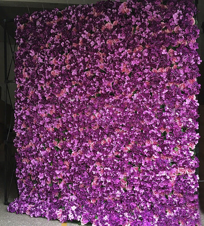 Violette Hochzeit Blumenwand Blumenwand für romantische Fotografie Hintergrund besonderes Event Dekor Fake Blumen Panels 40*60cm