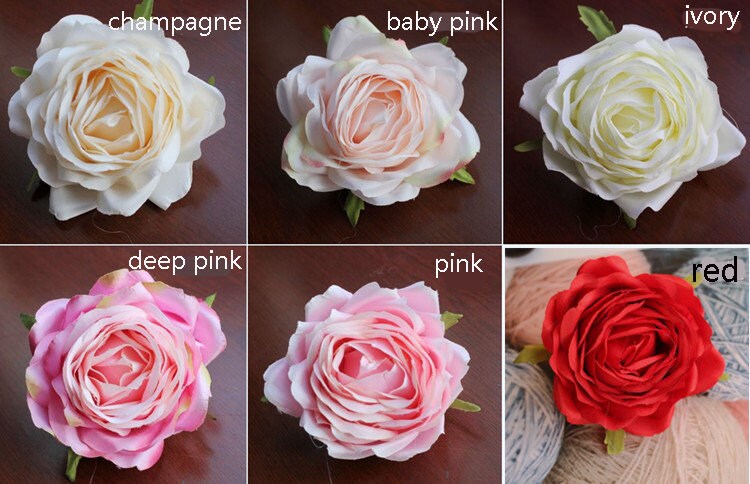 30 Köpfe Diam.8cm Künstliche Simulation Seide Rose Kamelie Blütenköpfe Hochzeit Dekoration DIY Blume