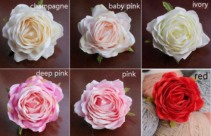 30 Heads Diam.8cm Artificial Simulation Silk Rose Camellia Flower Heads Wedding Decoration DIY Flower