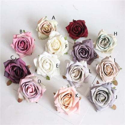 30 Heads Wedding Flower Diam.7cm Artificial Floral Rose DIY Wedding Decoration Flowers Holiday Hat Shoes Accessories Flower Head