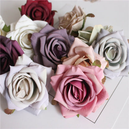 30 Heads Wedding Flower Diam.7cm Artificial Floral Rose DIY Wedding Decoration Flowers Holiday Hat Shoes Accessories Flower Head