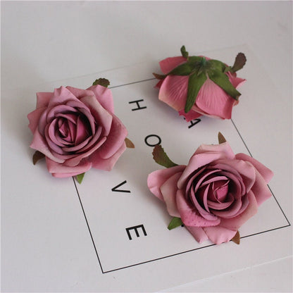 30 Heads Wedding Flower Diam.7cm Artificial Floral Rose DIY Wedding Decoration Flowers Holiday Hat Shoes Accessories Flower Head