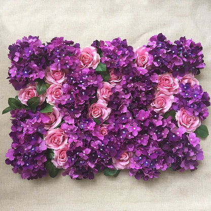 Violette Hochzeit Blumenwand Blumenwand für romantische Fotografie Hintergrund besonderes Event Dekor Fake Blumen Panels 40*60cm