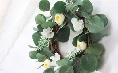 Eucalyptus Leaves And Peony Bud Christmas Wreaths,Year Round Wreath,Front Door Wreath,Plant Wreath,Door Hangers,Holiday Wreaths