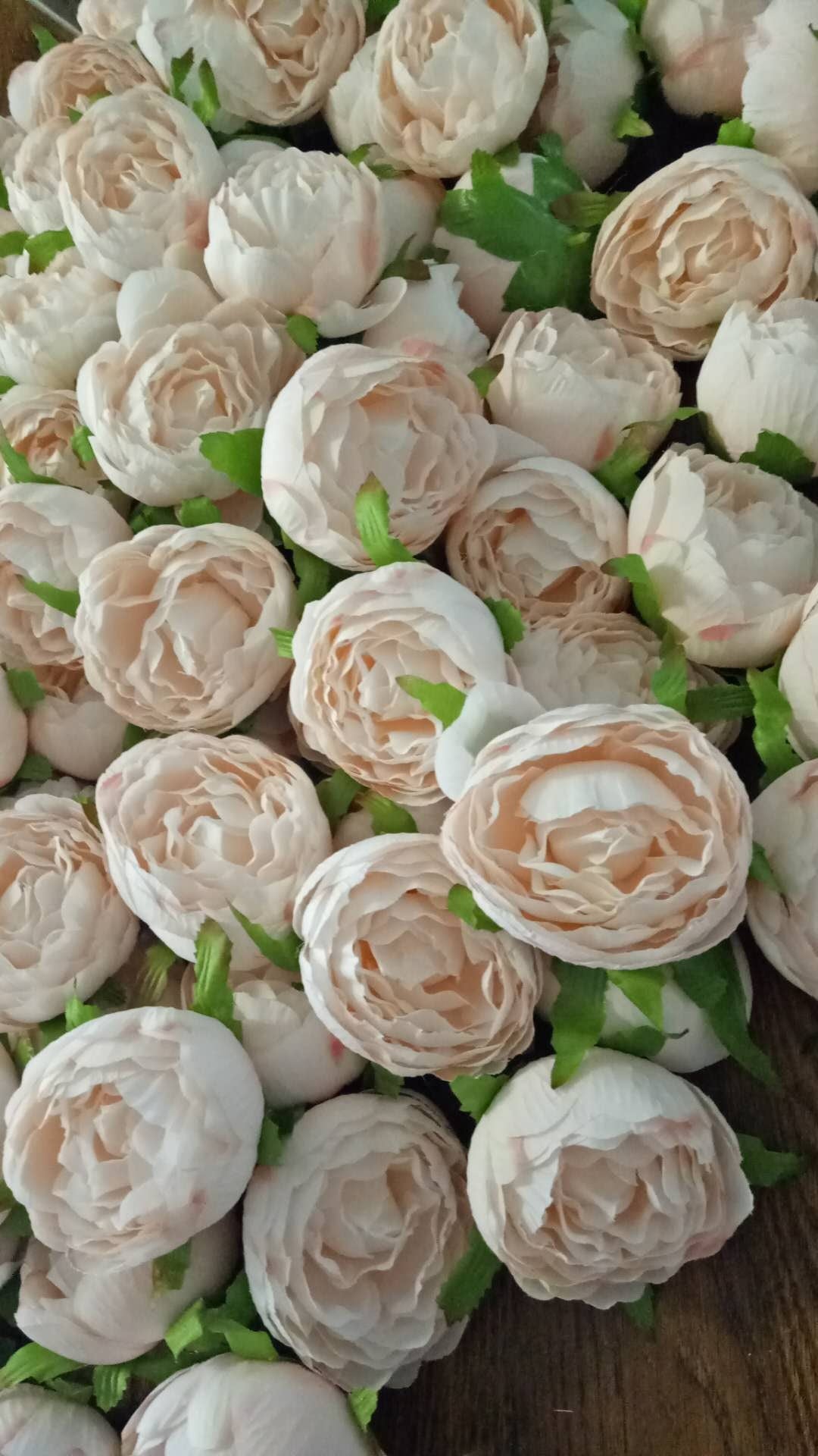 Wholesale Wedding Flower 60 Heads Artificial Simulation Peony Camellia Bud  Wedding Decoration Flower Head DIY Background
