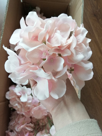 Großhandel Baby Rosa Hochzeit Hortensien Blumen 50 Köpfe Diam.15cm DIY Hochzeit Braut Dusche Baby Dusche DIY Dekoration