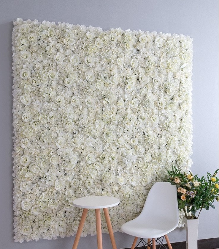 New Arrival White Flower Wall Artificial Rose Hydrangea Flower Backdrops For Romantic  Photography Bridal Shower Panels 40cm*60cm