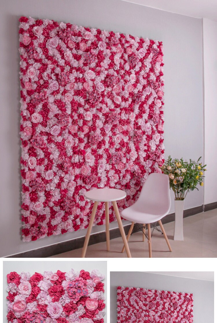 Wedding  Flower Wall Backdrops For Romantic Photography Baby Shower Bridal Shower Special Event Decor Floral Panel 15.75X23.62inch