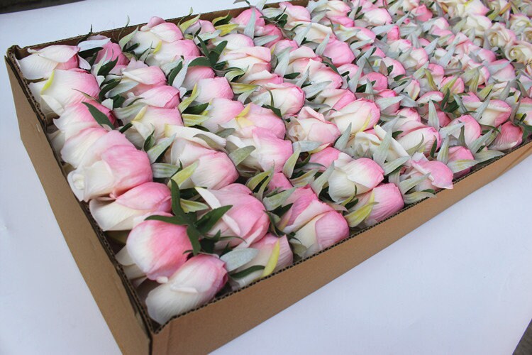 Wholesale Wedding Rose Buds 50 Heads Artificial Simulation Silk Flower Diam.4.5cm Heigth 6cm Wedding Party Decoration DIY Background Layout