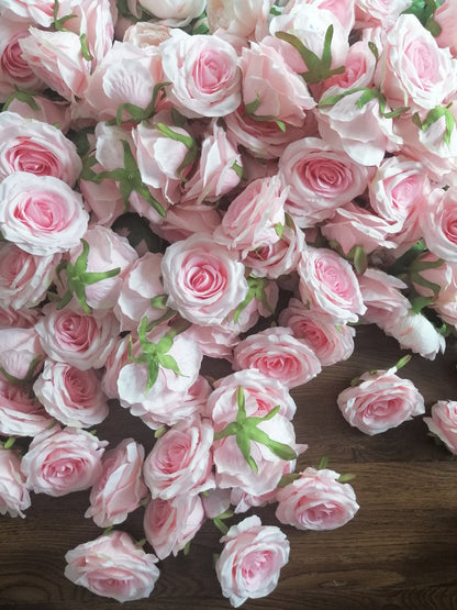 Baby Pink Wedding Flowers Heads Artificial Simulation Silk Rose Camellia  Wedding Party Decoration Flower DIY Background 30 Heads