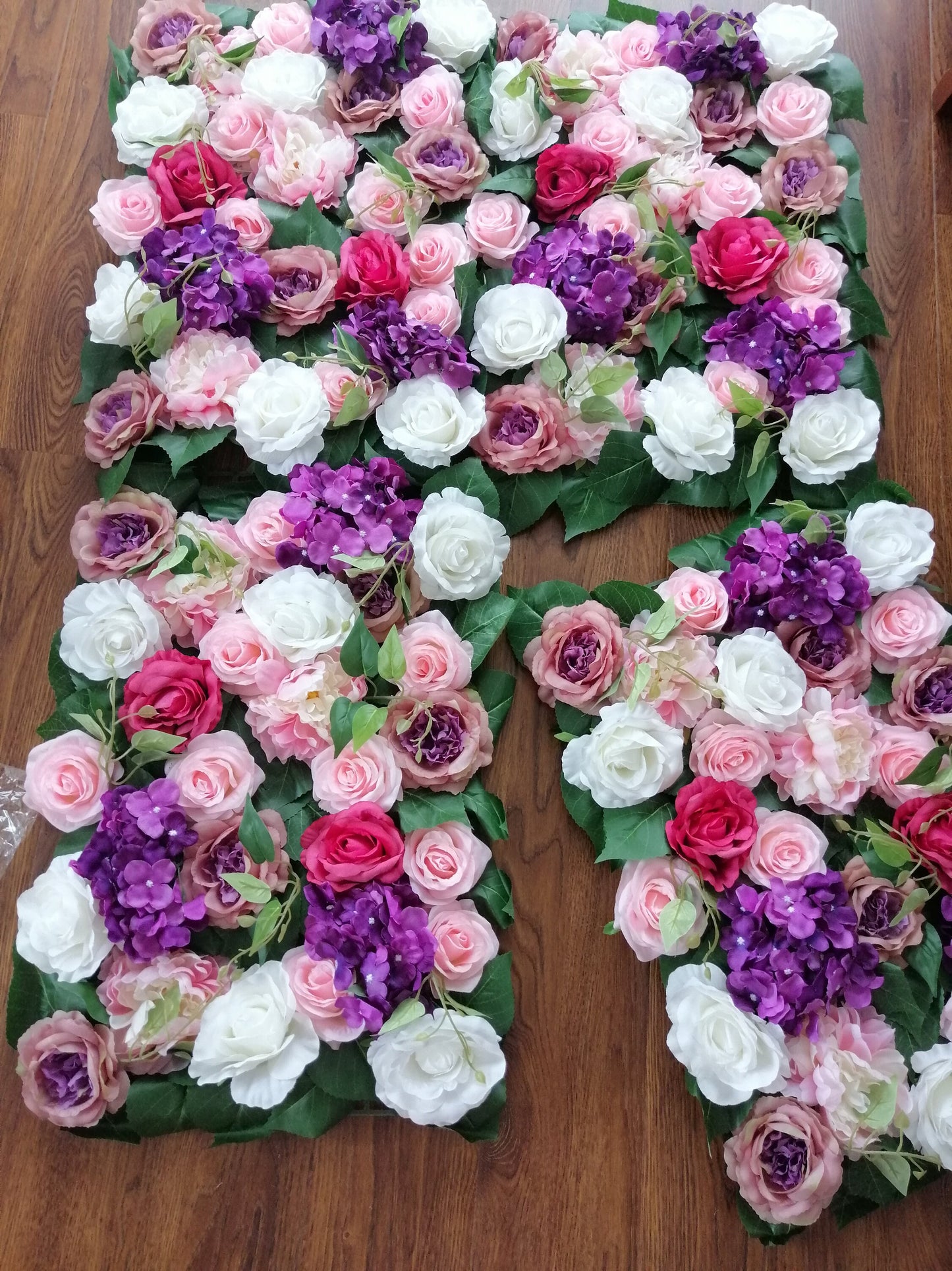 Hochzeit künstliche Blumenwände Hintergründe Rose Pfingstrose Hortensie Hintergrund für romantische Fotografie Brautparty Panels 15,75 x 23,62 Zoll