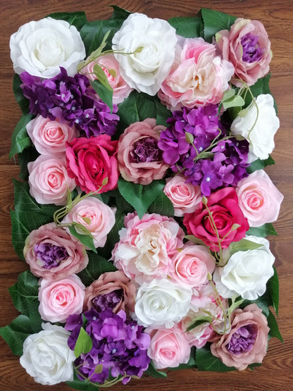 Hochzeit künstliche Blumenwände Hintergründe Rose Pfingstrose Hortensie Hintergrund für romantische Fotografie Brautparty Panels 15,75 x 23,62 Zoll