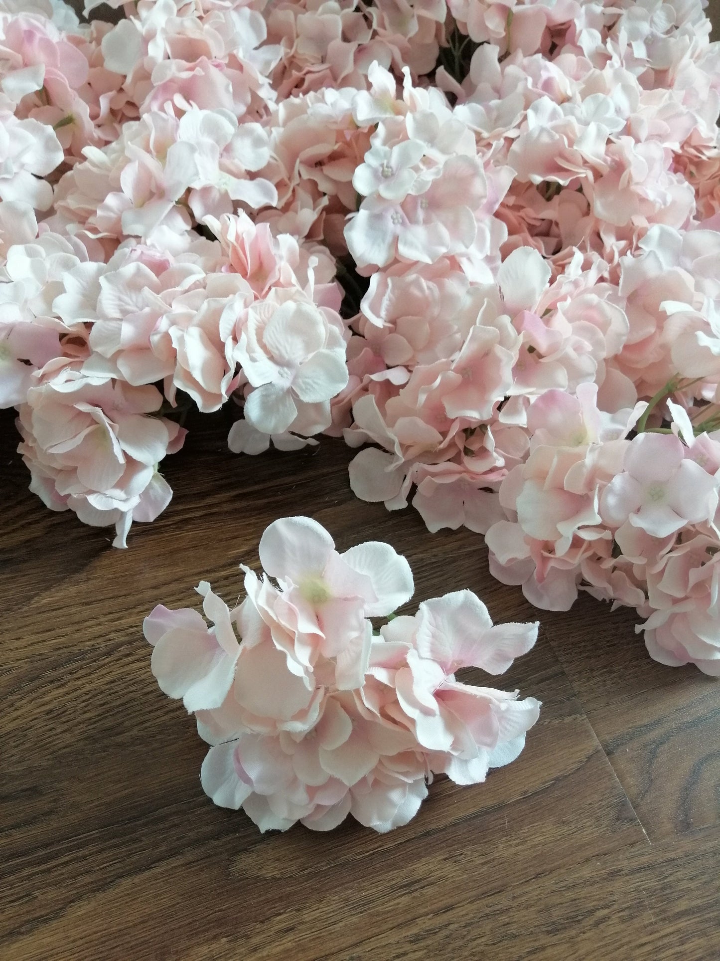 Wholesale Baby Pink Wedding Hydrangeas Flowers 50 Heads Diam.15cm DIY Wedding Bride Shower Baby Shower DIY Decoration