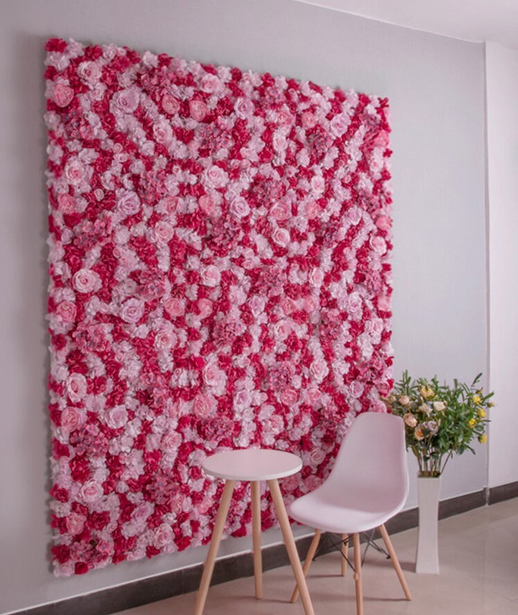 Wedding  Flower Wall Backdrops For Romantic Photography Baby Shower Bridal Shower Special Event Decor Floral Panel 15.75X23.62inch