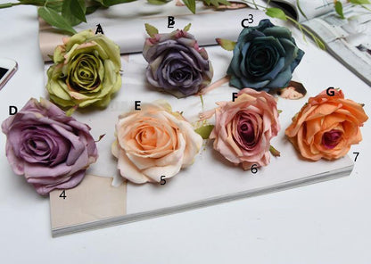 30 Heads Artifical Simulation Silk Rose Autumn Camellia Flower head Diam.8cm DIY Wedding Flowers Home Party Decoration Flowers