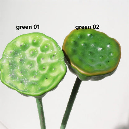 5 Stems Artificial Simulation Water Lily Seedpod Fish Tank Pond Decoration Plants Length 70cm/27.56&quot;