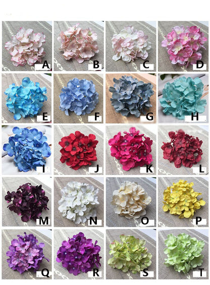 Wholesale 50Heads Burgundy Wedding Floral Artificial Simulation Hydrangeas Diam.15cm DIY Wedding Event Backdrop Decoration Flower Head