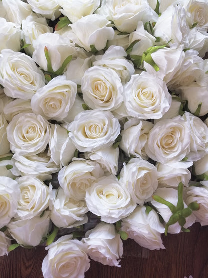 Wholesale Wedding Flowers 30 Heads Artificial Simulation Silk Rose Camellia Wedding Party DIY Background Decoration Flower Head