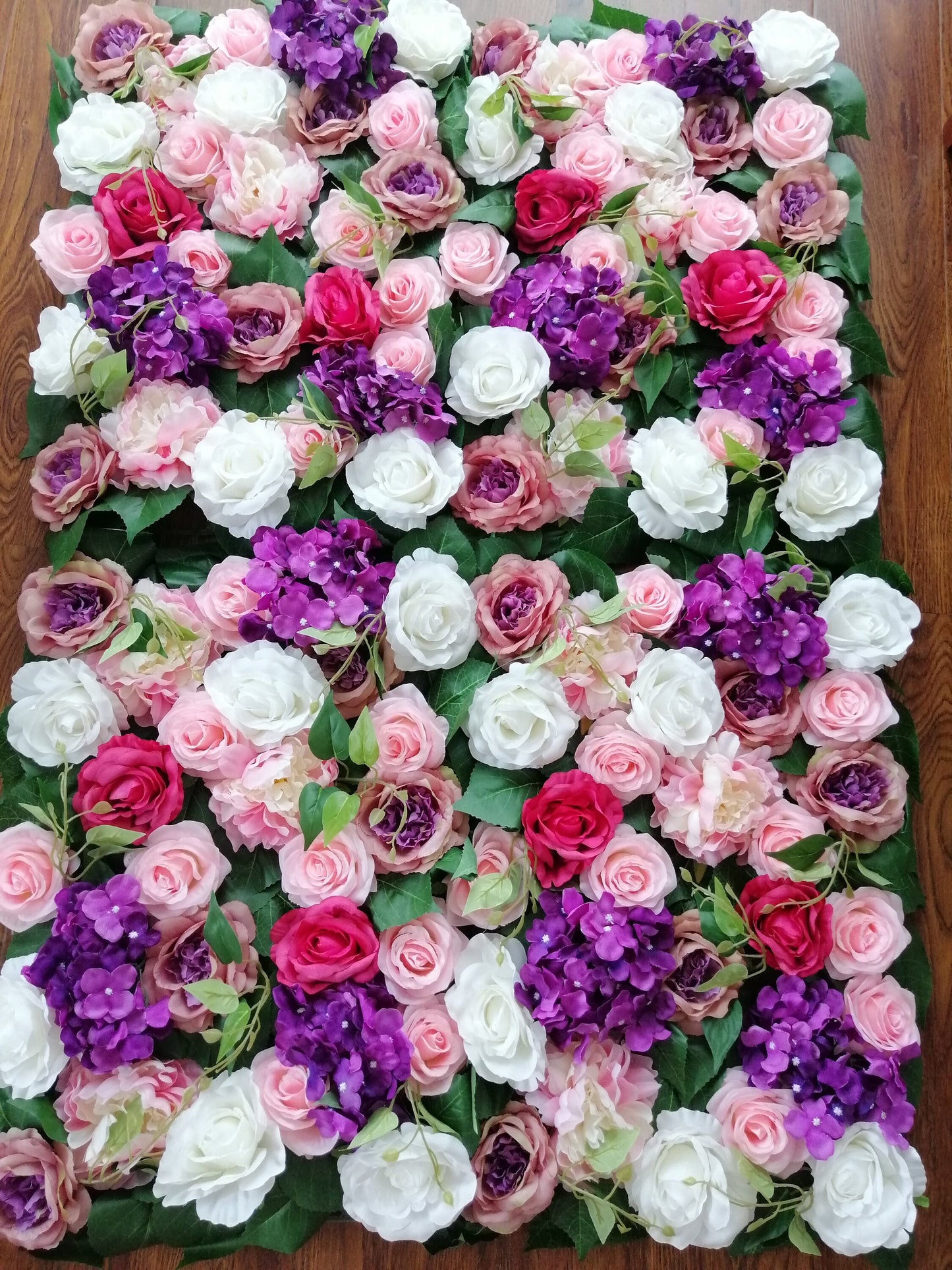 Hochzeit künstliche Blumenwände Hintergründe Rose Pfingstrose Hortensie Hintergrund für romantische Fotografie Brautparty Panels 15,75 x 23,62 Zoll