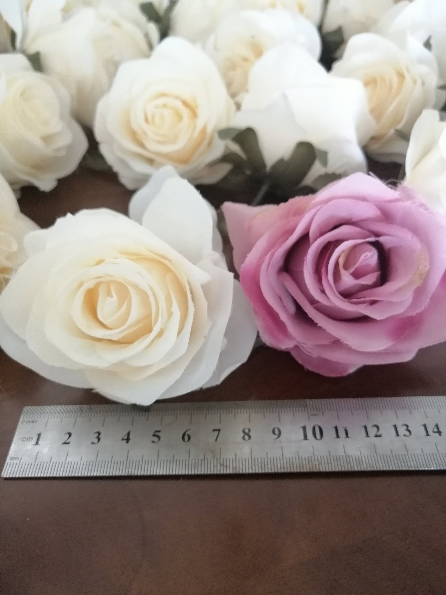 30 Heads Artificial Simulation Silk Rose Diam.8cm DIY Wedding Event Decor Arrangement Floral Heads