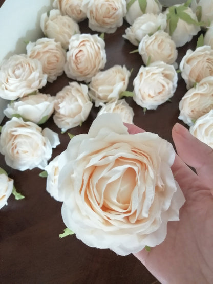 Wholesale Wedding Flowers 30 Heads Diam.8cm Artificial Simulation Silk Rose Camellia Flower Heads Wedding Decoration DIY Flower