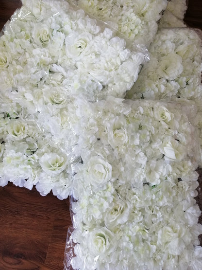 New Arrival White Flower Wall Artificial Rose Hydrangea Flower Backdrops For Romantic  Photography Bridal Shower Panels 40cm*60cm