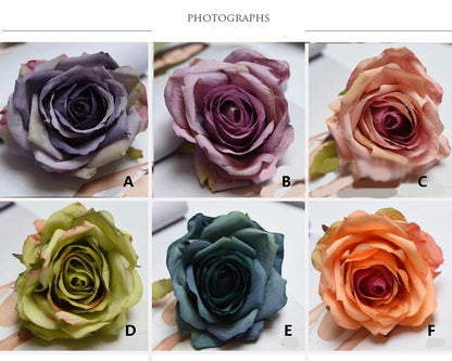 30 Heads Artifical Simulation Silk Rose Autumn Camellia Diam.8cm  For Wedding Arrangement Supplies Party Home Decoration