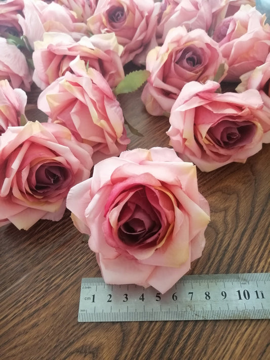 30 Heads Artifical Simulation Silk Rose Autumn Camellia Diam.8cm  For Wedding Arrangement Supplies Party Home Decoration