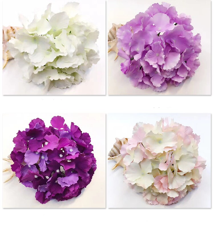 25 Heads Artificial Simulation Silk Large Hydrangea Flower Head Diam.20cm DIY Wedding Bride Shower Baby Shower DIY Decoration