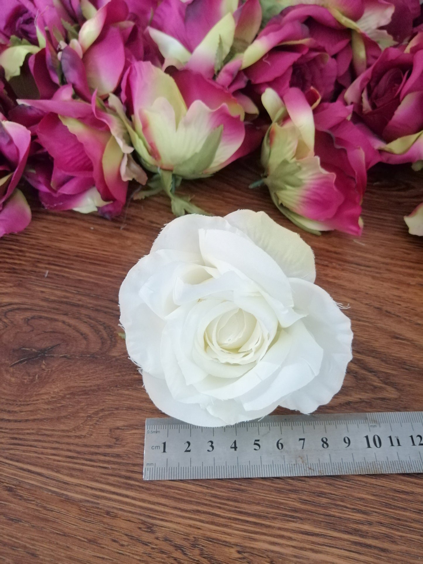30 Heads Artificial Simulation Rose Flower Diam.9cm Silk Rose Head Wedding Party Decoration DIY Background Layout Flower Heads
